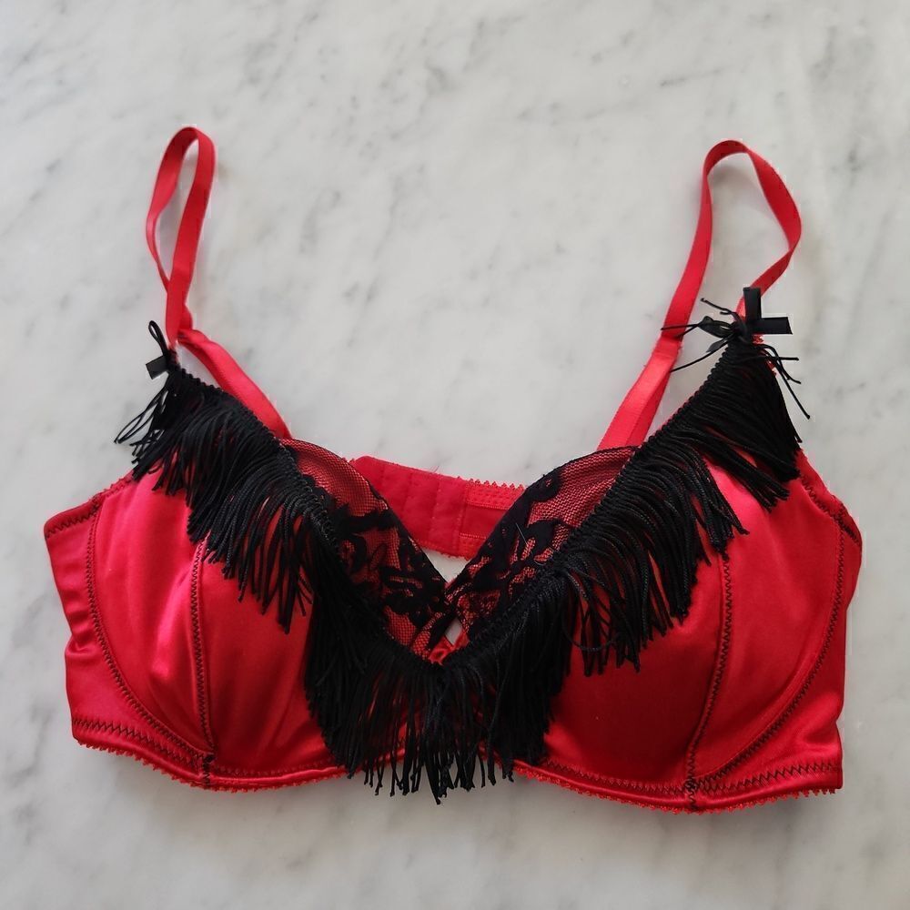 Leg Avenue Red and Black Bra Size M